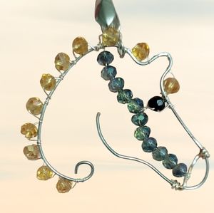 Handmade wirewrapped horse pendant